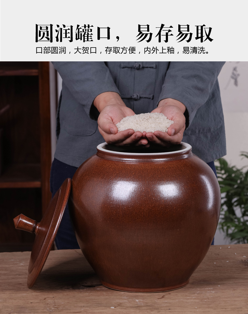 Jingdezhen ceramics large tea pot put POTS household sealed jar with cover moistureproof mildew insect - resistant barrel