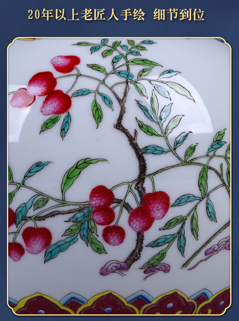 Night glass and fang jingdezhen hand - made antique vase red scramble for fruit was a fold branch three celestial Chinese ancient frame furnishing articles