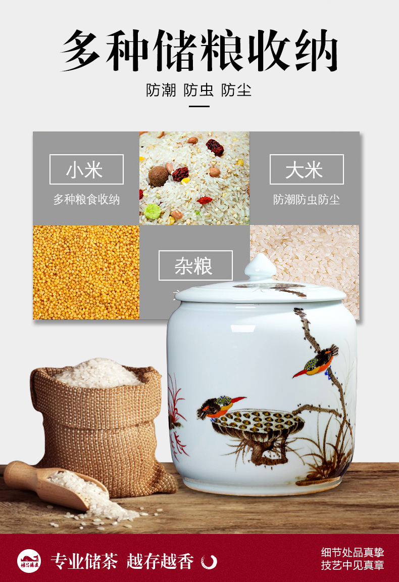 Jingdezhen ceramics for years to spare caddy fixings seal pot large moistureproof mildew household storage jar with cover