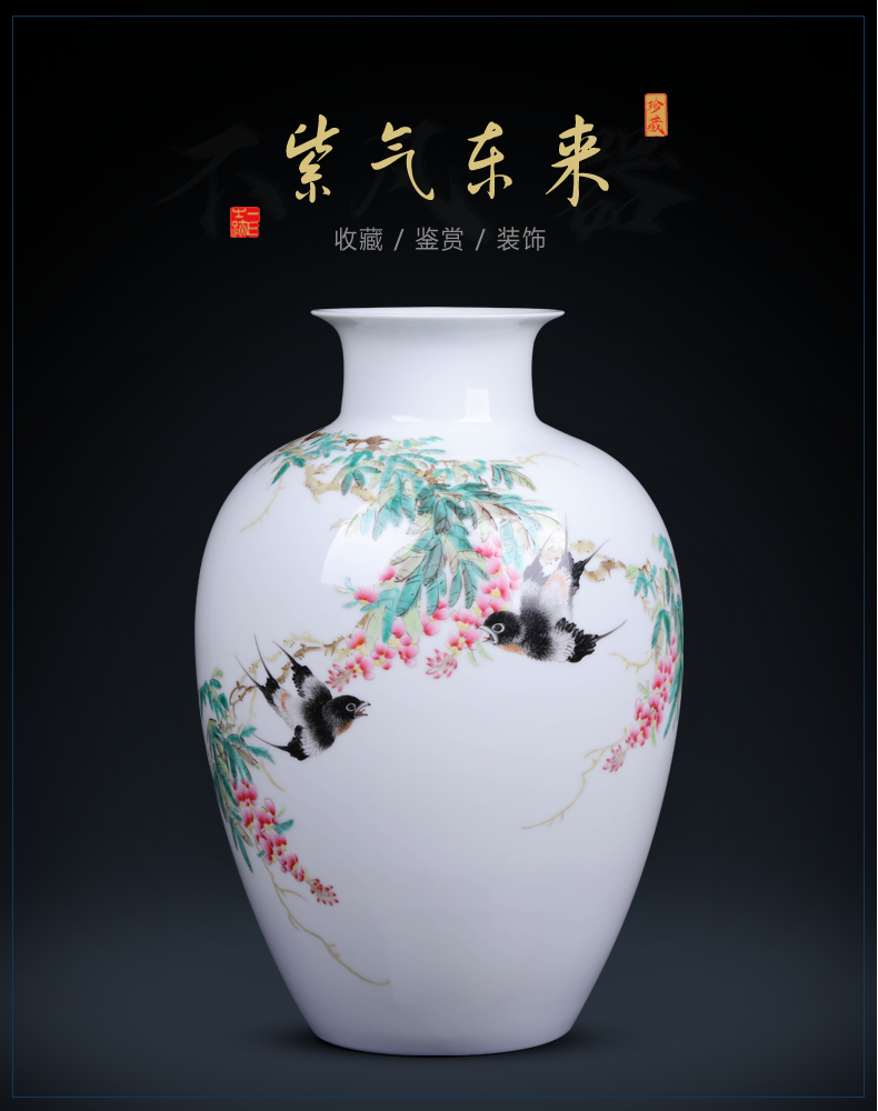 Jingdezhen hand - made ceramic vases, flower arranging furnishing articles of Chinese style vogue to live in rich ancient frame sitting room handicraft ornament