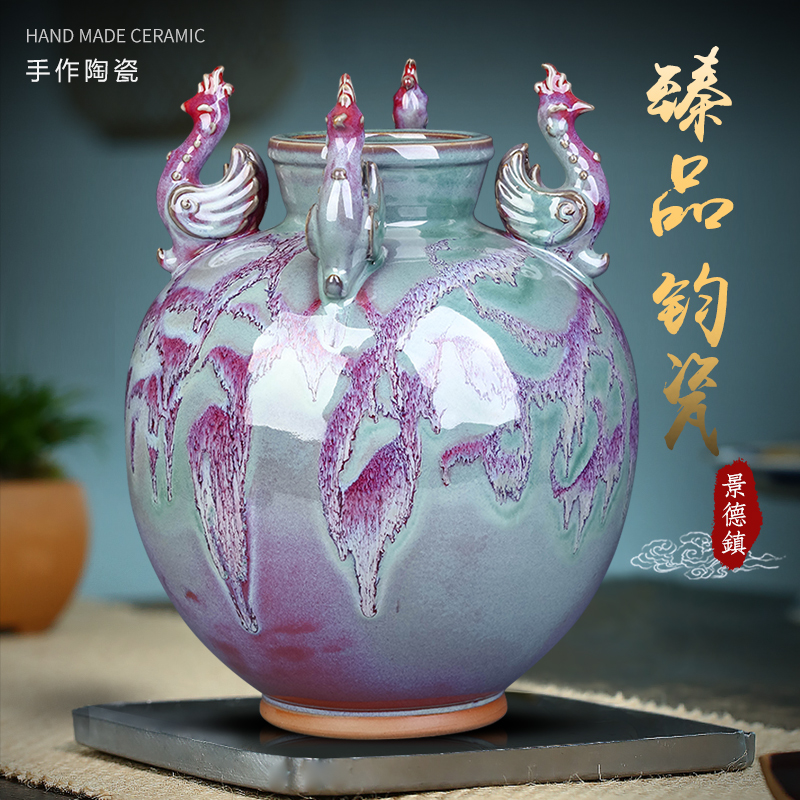 Jingdezhen ceramics, vases, antique Chinese style household porcelain of flower arrangement sitting room TV ark, rich ancient frame decorative furnishing articles