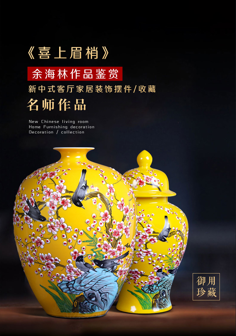 Jingdezhen porcelain hand - made ceramic vase beaming creative household decorates sitting room place pastel porcelain