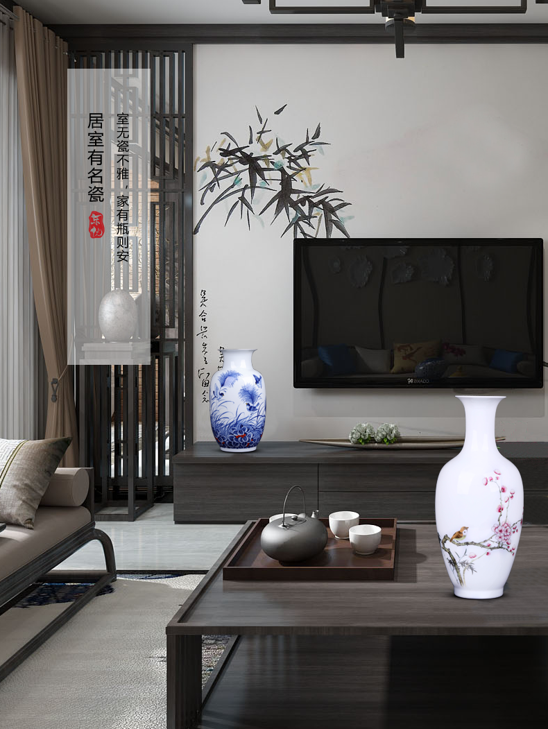 Jingdezhen hand - made ceramic vases, flower arranging furnishing articles of Chinese style vogue to live in rich ancient frame sitting room handicraft ornament