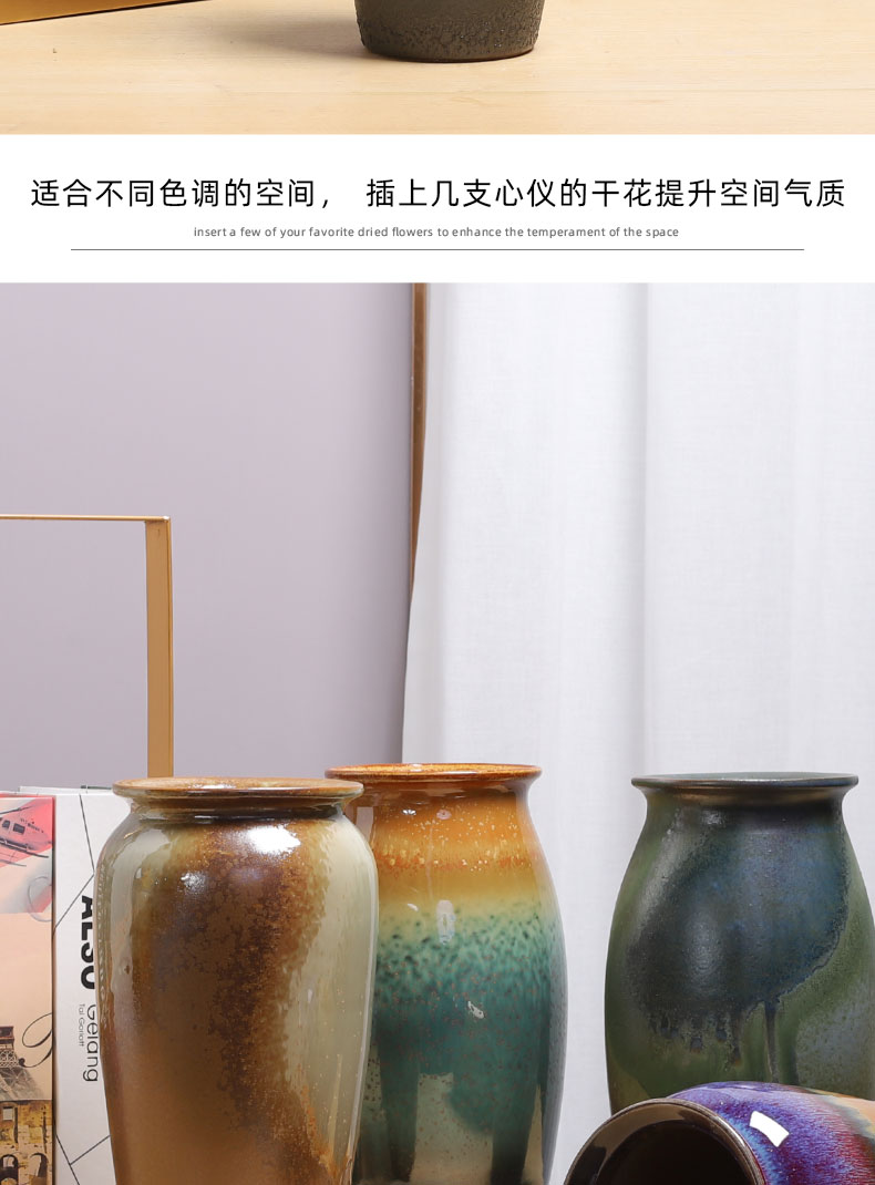 Ceramic floret bottle contracted sitting room of hydroponic flower arranging aquatic flowers retro Nordic creative household adornment furnishing articles