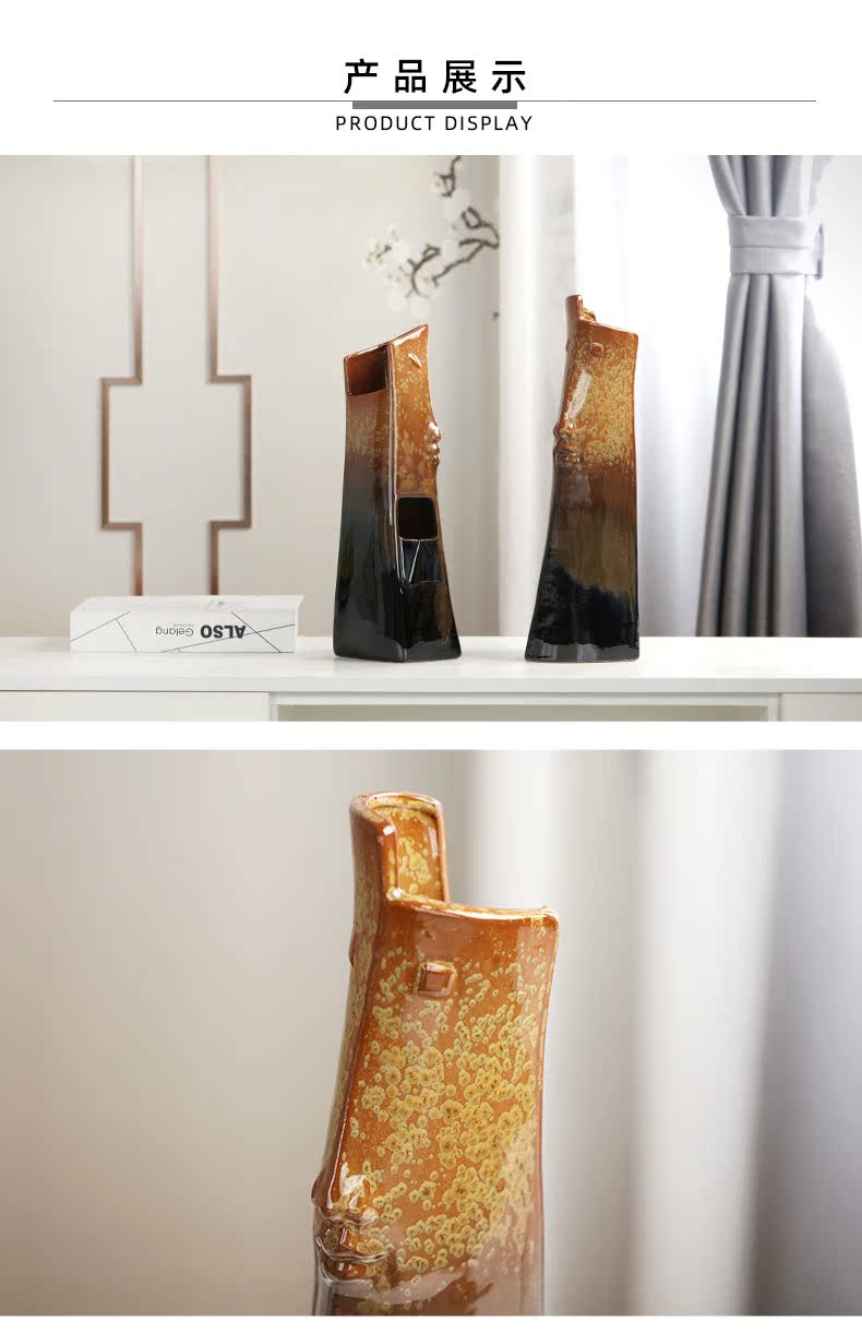 Modern minimalist decoration special - shaped ceramic vase on the showroom floor hotel club flower ornaments furnishing articles