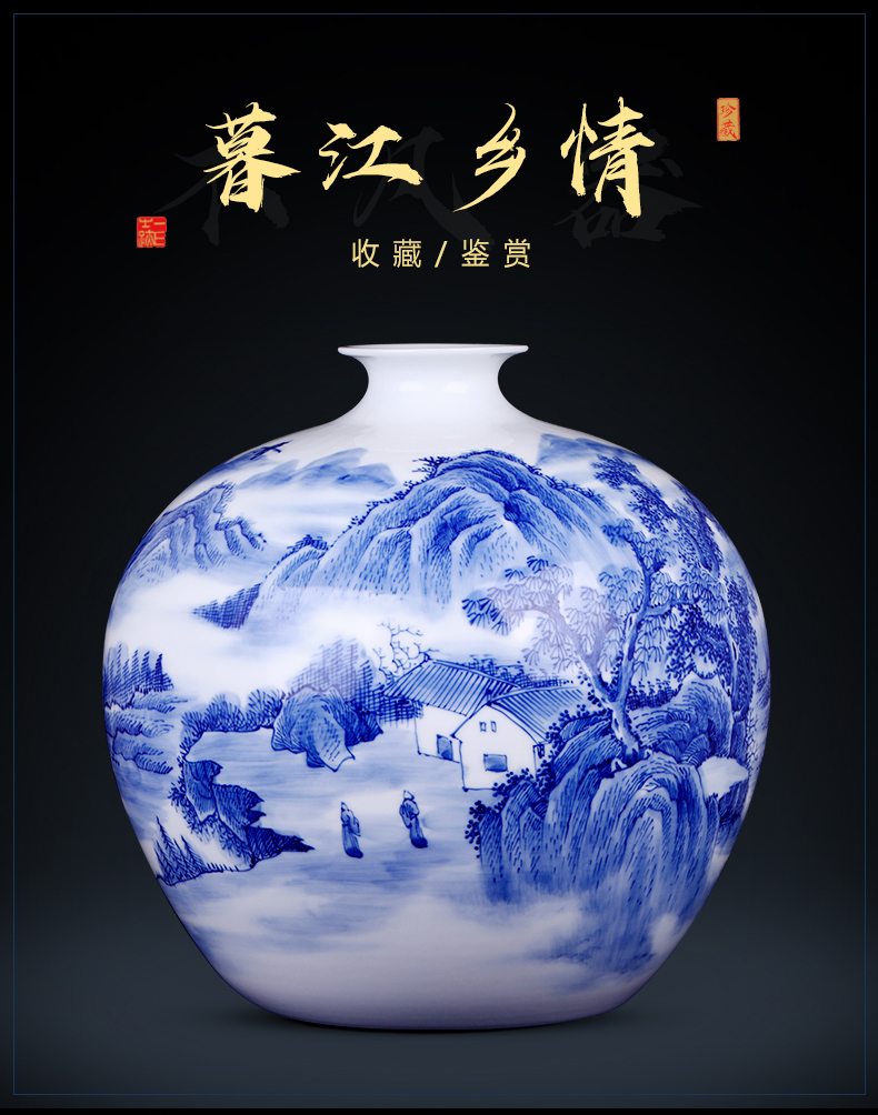 Jingdezhen ceramic vases, flower arranging large hand - made famille rose porcelain of new Chinese style household adornment TV ark, furnishing articles