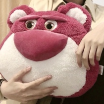 Strawberry Bear Cuddle Pillow Big Cute Plush Leaning Pillow Valentines Valentines Girlfriend Birthday Gift Bedtime Sloth Sofa