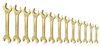 Explosion-proof complete set of double-headed wrench copper opening wrench Explosion-proof fork wrench 8 pieces 10 pieces 11 pieces 13 pieces set