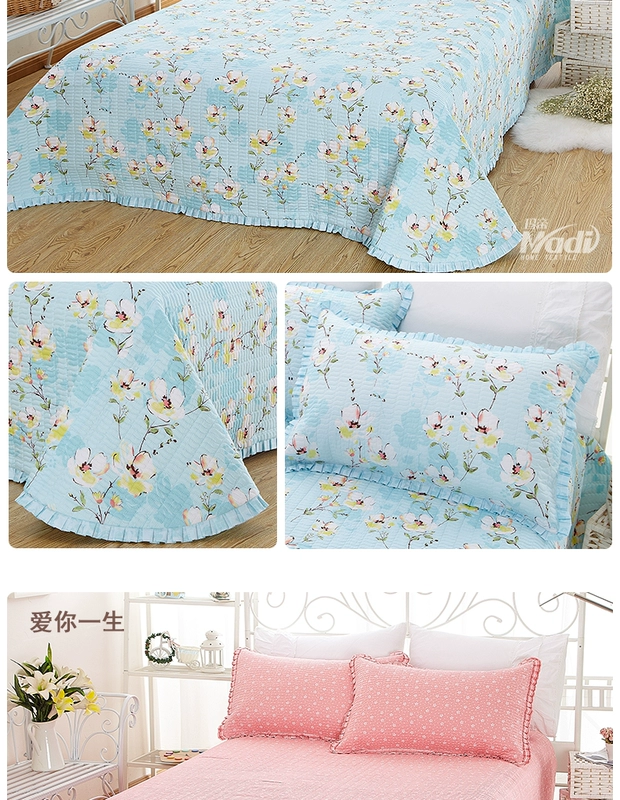 Ma Di phong cách Hàn Quốc bông độn giường bông bao gồm ba bộ mô hình phòng mềm dual-sử dụng chăn chần giường bìa mảnh duy nhất ga trải giường cotton