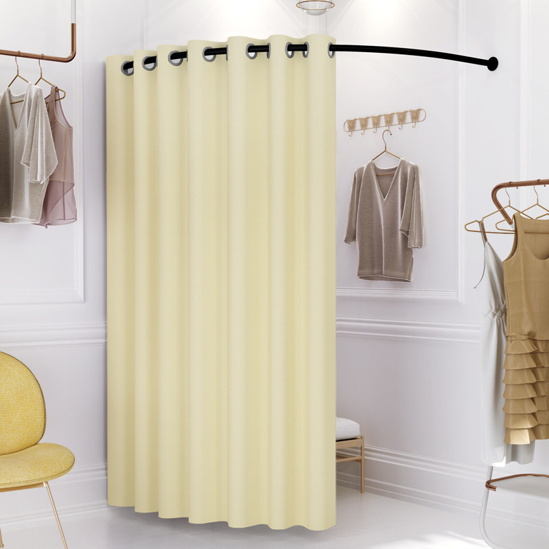 Clothing store display rack fitting room door curtain shelf movable custom changing room curtain simple dressing room partition