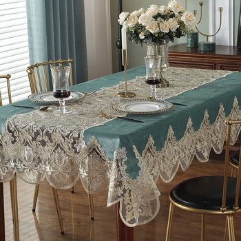 Dining tablecloth fabric lace rectangular light luxury chair cushion Dining tablecloth fabric lace rectangular light luxury chair cushion