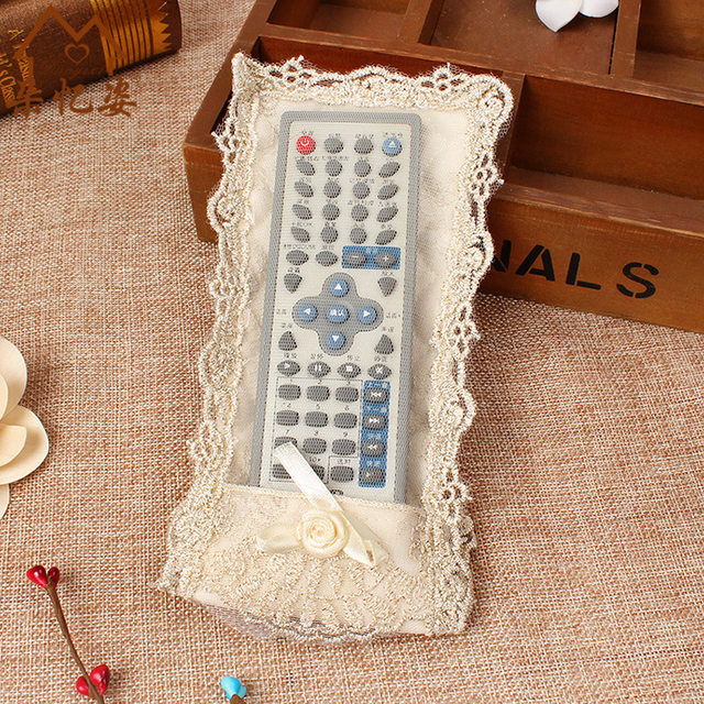 European-style high-grade fabric remote control protective cover lace embroidery dust cover TV air conditioner set-top box remote control cover