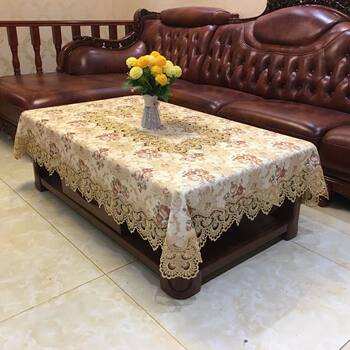 Household european style lace beige fabric dust-proof square