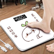 Household electronic scales scales adult health scales heavy body scales charging cartoon weighing women