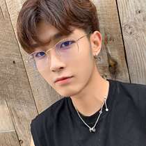 Handsome fashion glasses mens myopia plain mirror trendy eye frame computer goggles frame female anti-blue light anti-radiation