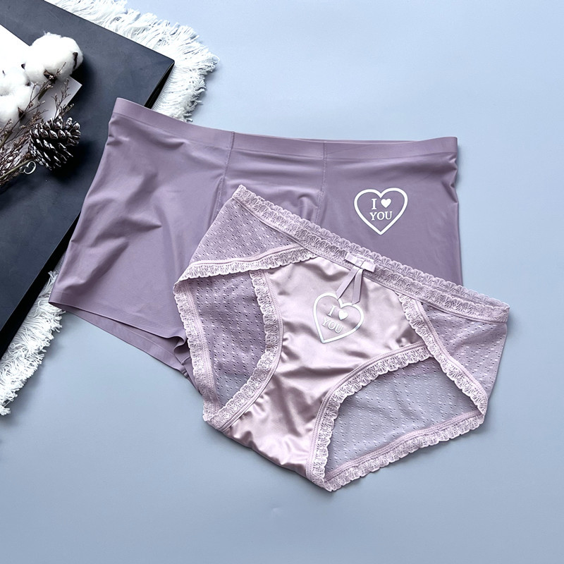 New products lovers' briefs silk ice skating silk fabrics fragrant artichokes Romantic Emotions Suit a man and woman gift box dress-Taobao