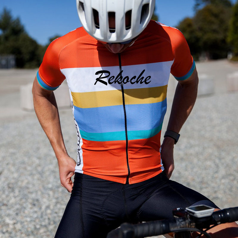 Summer new men and women short sleeve blouses riding clothes speed dry and breathable road climbing bike clothes Silicone Cushion