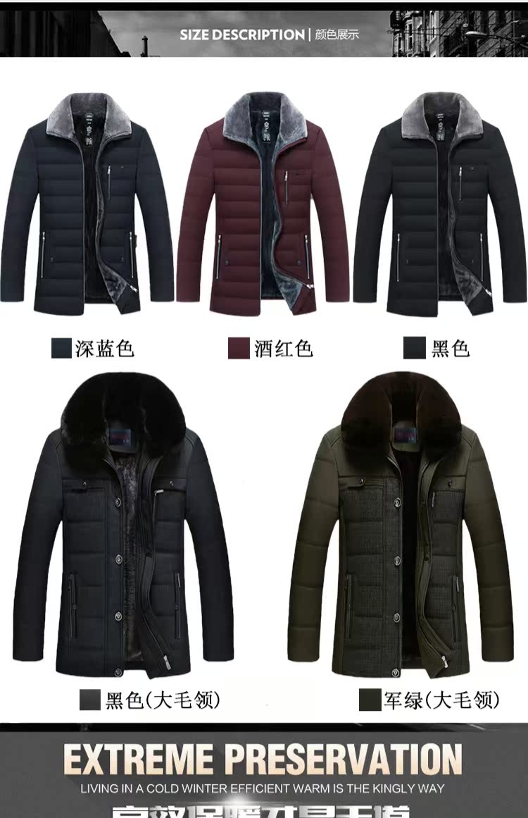 Áo khoác cotton nam 30 - 40 tuổi áo khoác mùa đông xuống và trung niên áo bông nam cha áo khoác cotton dày trung niên 50 áo parka nam