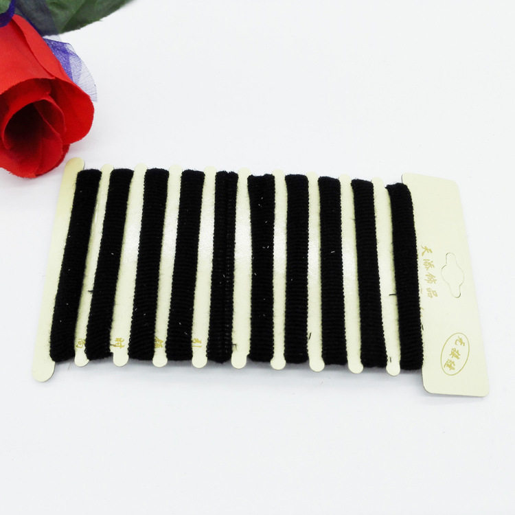 A045B ten root leather gluten black 12 ups and adult brief hair ring headwear Yiwu 2 Yuan RMBtwo Shop manufacturer ground push