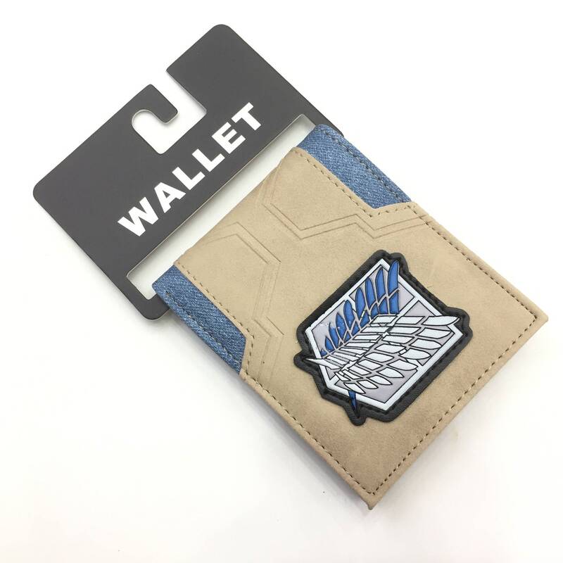 Attack on Titan Wallet Wings of Freedom Wallet Pirennai Wallet Student Men's and Women's Leather Wallet Card Holder Anime Style