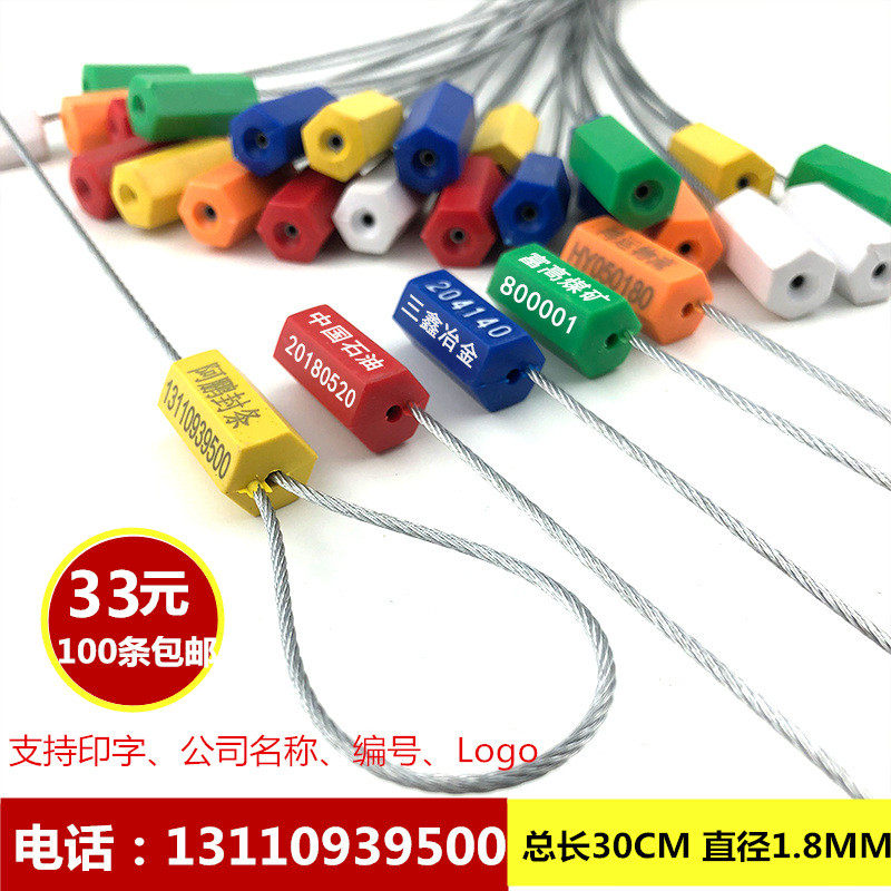 Custom disposable seals Oil tanker truck hanging label Container seal Cable tie Logistics vehicle lock steel wire seal