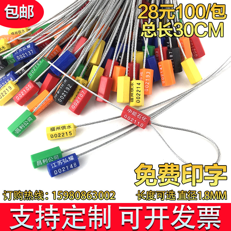 Disposable steel wire seal Tight Electricity Meter Logistics Sch closure Blocked Container Seal Oil Tanker Lead Seal Tie-Taobao
