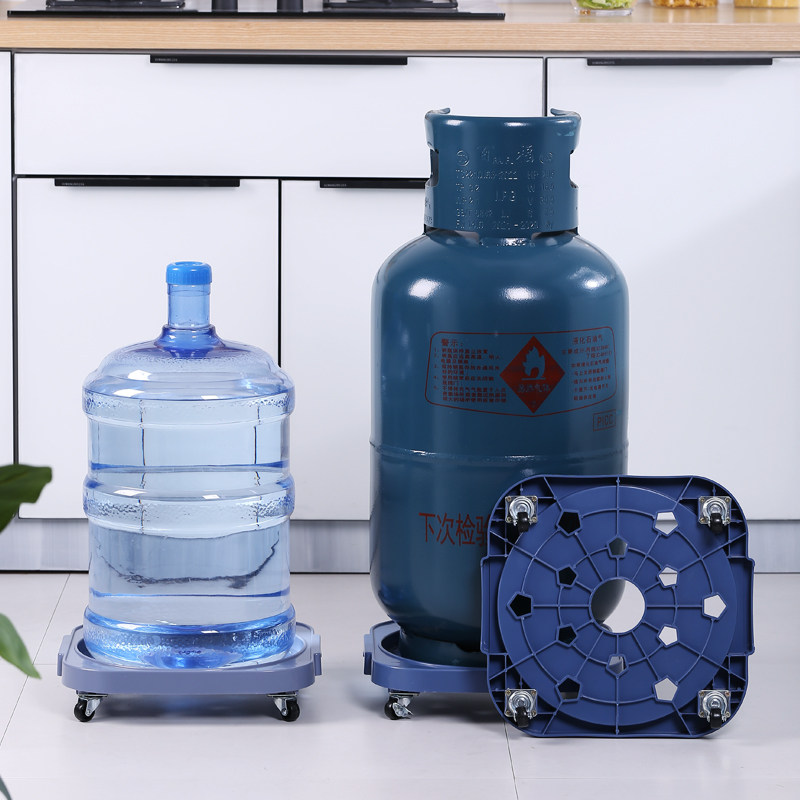 Multifunctional punch-free belt brake wheel rack household gas tank storage shelf removable tray gas bottle bracket