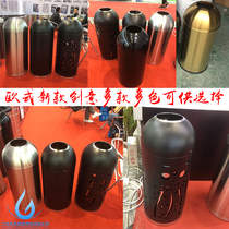 Stainless steel sub-warhead same business large number round trash can restaurant hotel ball mouth shaped cinema fruit leather case
