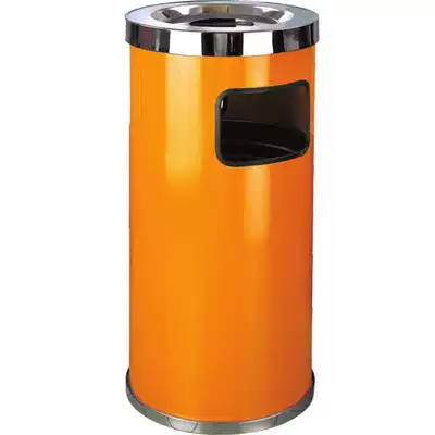 Five-star hotel round large peel box Office hotel elevator entrance stainless steel vertical seat trash can