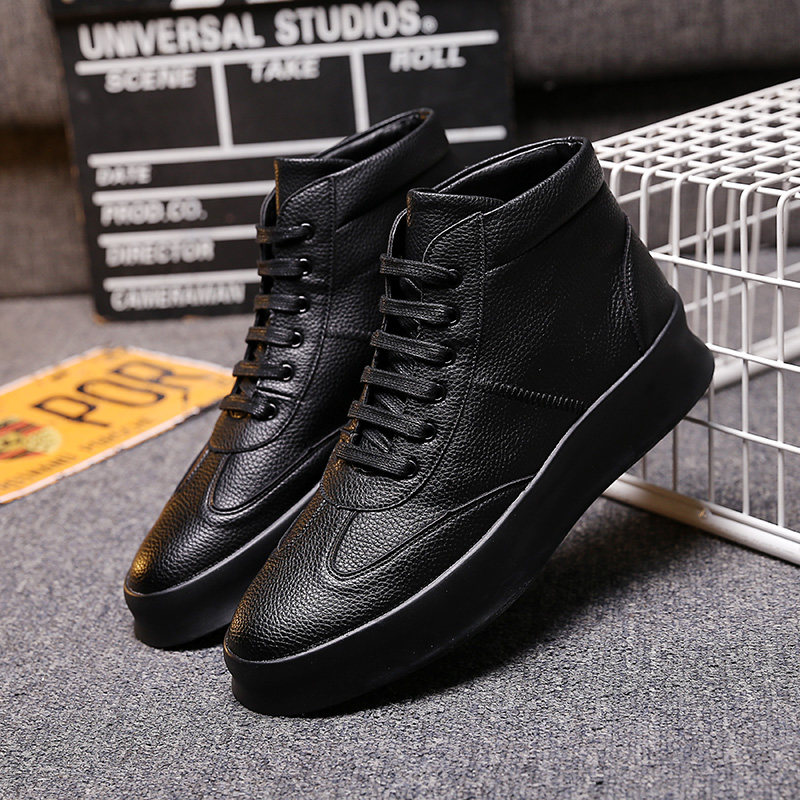 Middle and high cylinder shoes men's casual shoes autumn British wind and short boots Young Han Edition waterproof Martin boots