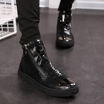 Handsome casual shoes Male genuine leather High Help leather shoes Inn mens fashion Martin boots Mens boots Korean version Trend short boots