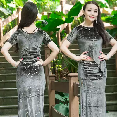 SWEGAL belly dance practice suit gold velvet beginner 2021 new set of practice suit goddess size size stars