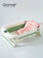 Зелёный - с термометром + коврик для ванной розовый кролик