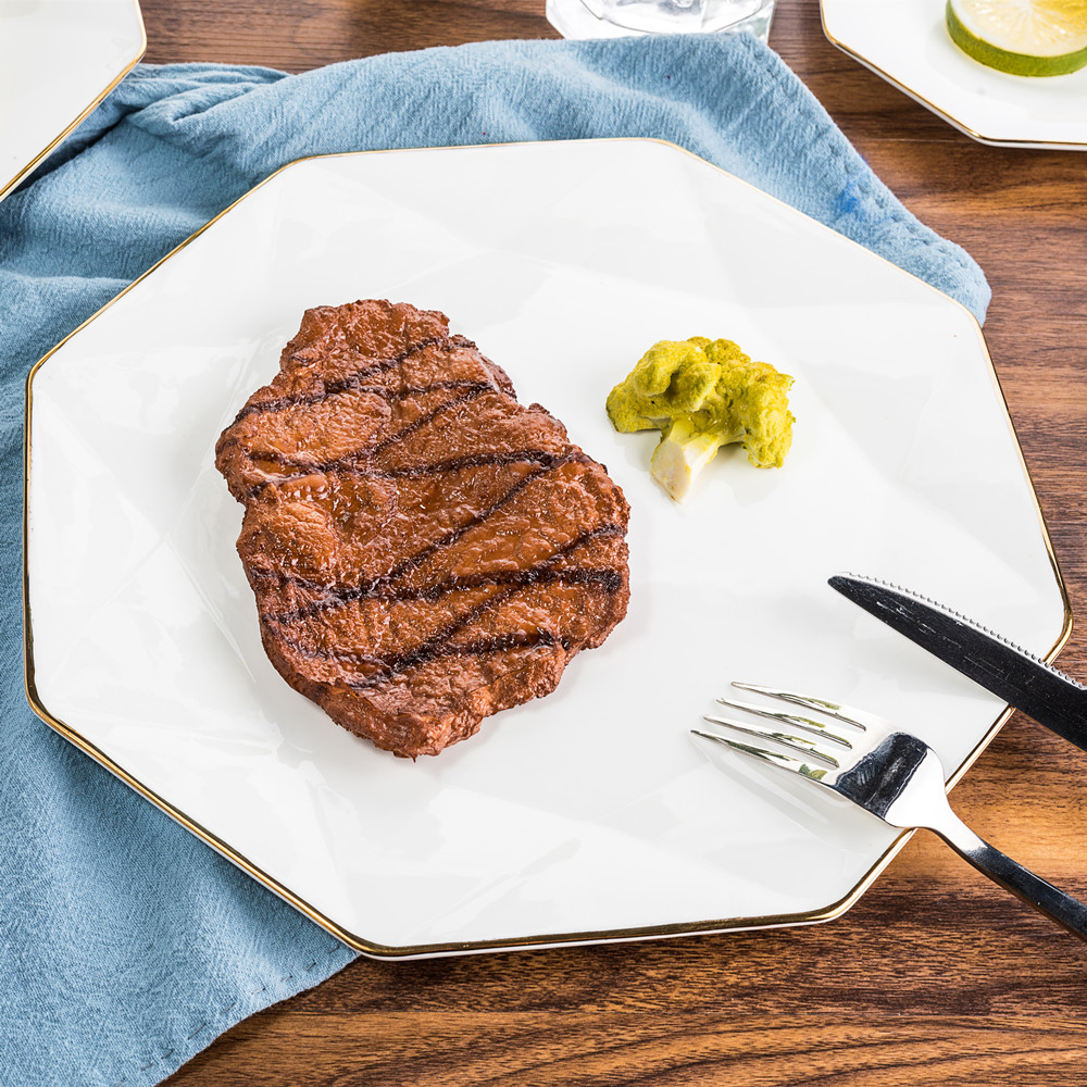 Creative dinner plate household ipads porcelain tableware ceramics up phnom penh irregular hotel the steak with a plate of fruit bowl dish plate
