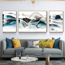 Living room decoration painting sofa background wall hanging painting Nordic River picturesque light luxury modern simple hanging painting