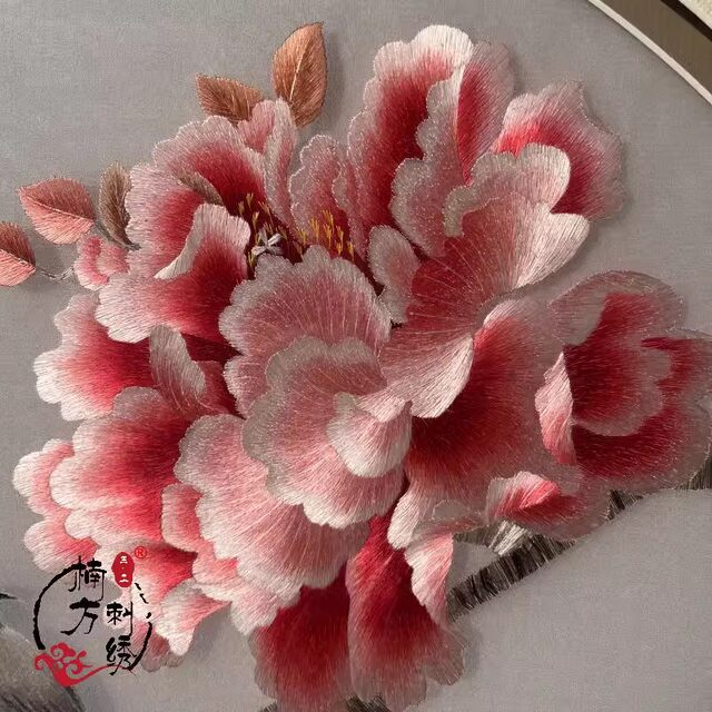 Suzhou ມືຖັກແສ່ວທີ່ບໍລິສຸດ Su embroidery boutique peony ດອກແລະນົກຫ້ອງຮັບແຂກຫ້ອງຮັບປະທານອາຫານຫ້ອງນອນຫ້ອງເສັງເຂົ້າຮູບແຕ້ມສໍາເລັດຮູບຫ້ອຍ