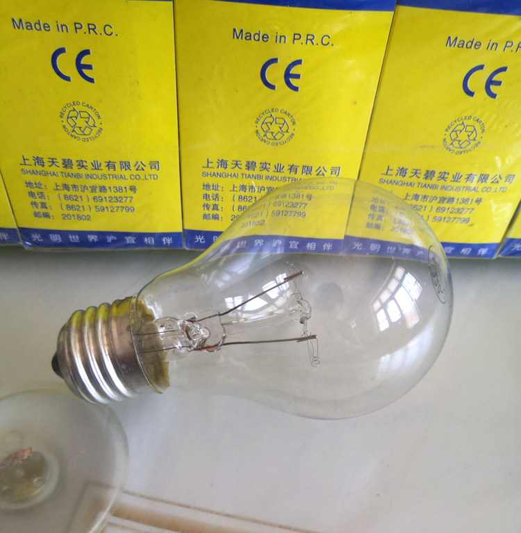 Ordinary bulb old tungsten filament bulb e27 screw resistant high temperature farming heating yellow bulb