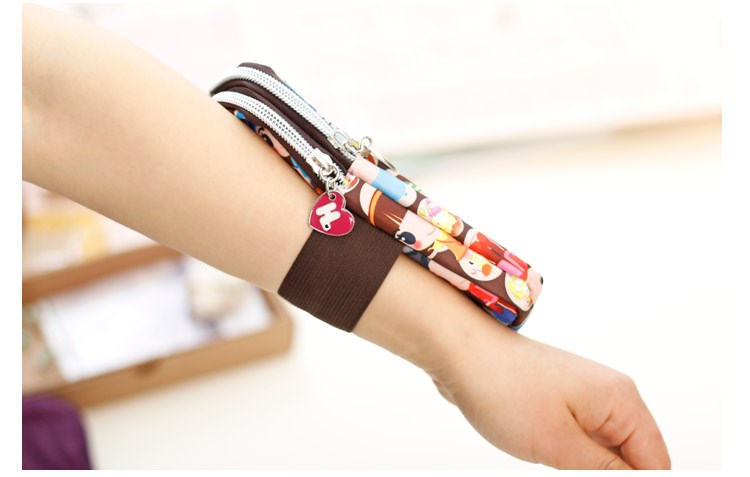 Sinh viên đơn giản cổ tay phụ nữ làm việc để làm việc nhỏ gói chìa khóa tươi ngọt thực phẩm tươi điện thoại di động ví vỏ một - Túi điện thoại túi vải đựng điện thoại