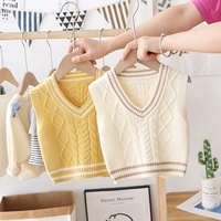 Трикотажный осенний жилет для мальчиков, детский свитер для девочек