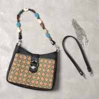 Кожаная детская сумка, детская сумка из бисера и цепочка через плечо.