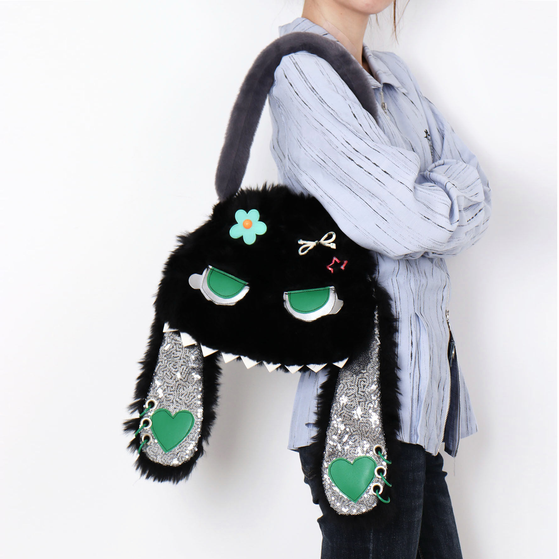 Su Xiaota's original sweet and cute bunny bag for girls, plush cartoon doll shoulder/crossbody bag, new winter arrival.