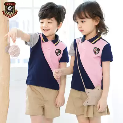 Kindergarten garden clothes summer short sleeves British Academy style children's school uniforms sports suits primary and secondary school students class uniforms summer