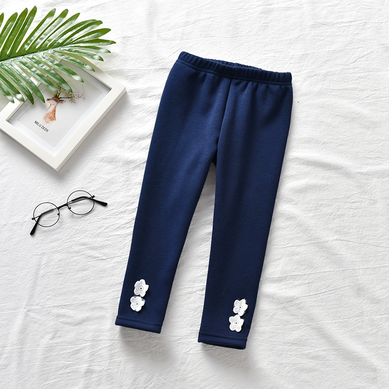 Cô gái mùa thu và mùa đông cộng với quần legging nhung trong quần bé gái màu sắc nhỏ hoa cotton bé mùa đông quần cotton nước ngoài phiên bản Hàn Quốc