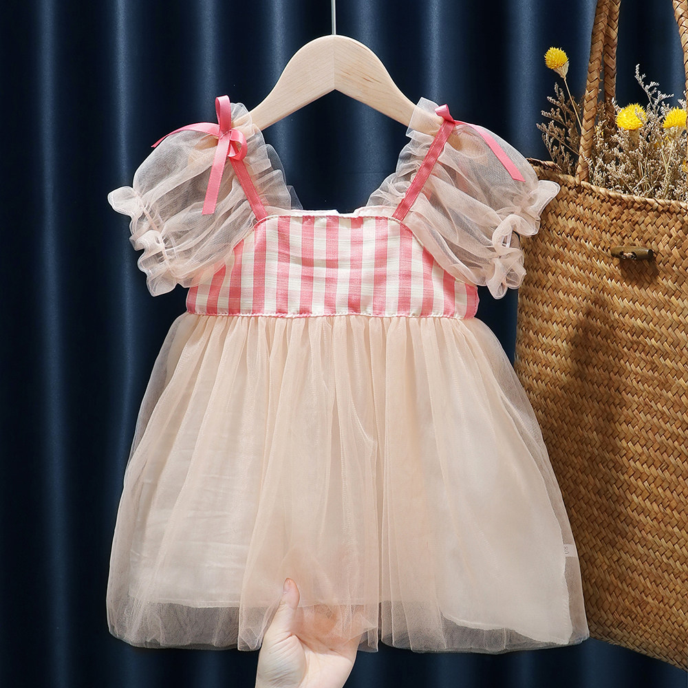 Girl Bubble Sleeveless Princess Nepotism Dress Girl Foreign Pie Dress Foreign Dress Age Baby Summer Child Fluffy Skirt Summer