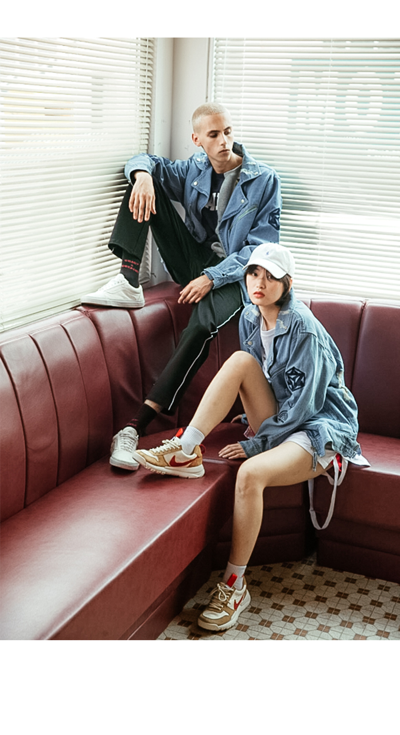 VIISHOW2018 áo khoác denim mới mùa thu đồng phục cotton bóng chày nam hip hop áo khoác bomber