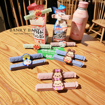 Cartoon snack sealing clip food sealing clip cute rice noodle sealing bag clip Anpanman two packs