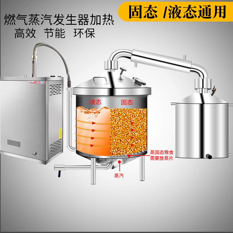 Cone Bottom Bottom Row Bad Wine Making Equipment Flat Bottom Flipped Winemaking Machine Steam Generator Steam Brewing Machine