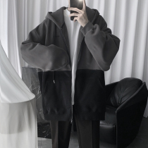 Mr. Coat sweater men autumn and winter 2021 New plus velvet thick loose zipper sports cardigan hooded tide