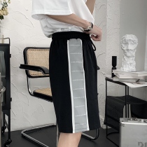 Mr. Short self-made side stitching shorts mens Korean version of the trend handsome Joker ins loose student five-point pants