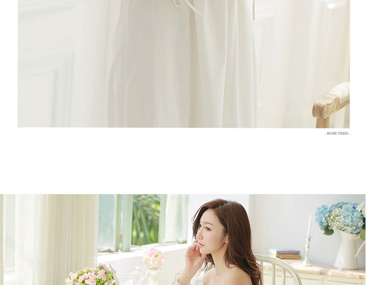 RoseTree [恬 媛] váy ngủ kiểu Pháp tinh khiết retro váy ngủ công chúa thoải mái cotton công chúa mùa thu váy ngủ lụa cao cấp